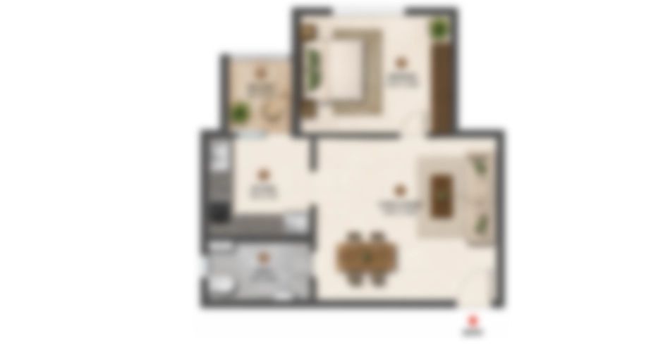 Puraniks Malad 1 BHK Floor Plan