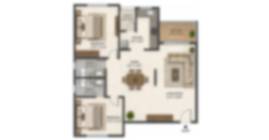 Puranik BestLaunch 3 BHK Floor Plan
