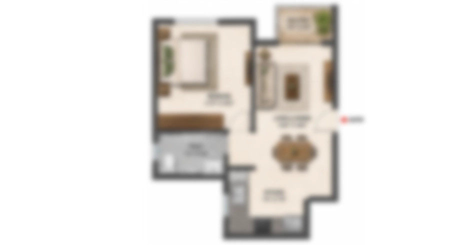 Puraniks KeyLaunch 2 BHK Floor Plan