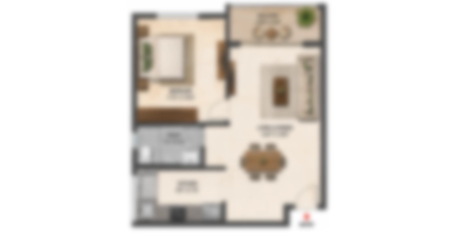 Puraniks KeyLaunch 3 BHK Floor Plan